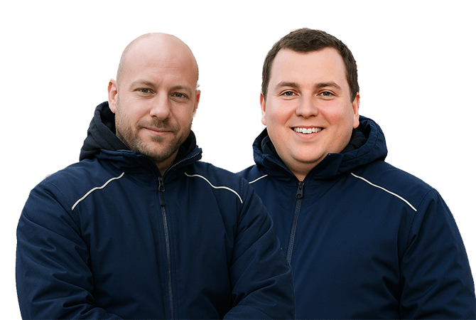 Das Bild zeigt die beiden Geschäftsführer Daniel Olbrich und Robert Vogt (v.l.n.r.)